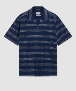 Northstar Dalston Blues Short Sleeve Indigo Stripe Beach Shirt Indigo/Mustard Stripe / M
